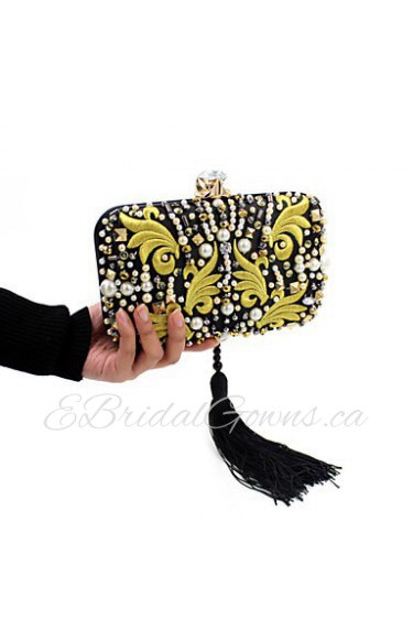 Women's Handmade High grade Embroidery Tassel Diamonds Party/Evening Bag