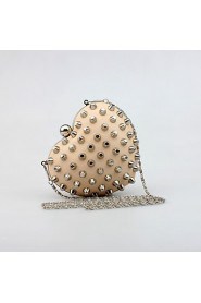 Women's Handmade The Heart shaped Rivet Evening Bag