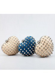 Women's Handmade The Heart shaped Rivet Evening Bag