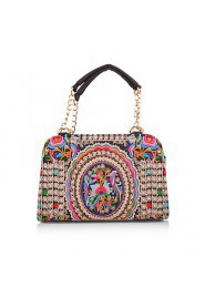 Women Canvas Bowling Tote Multi color