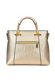 Women PU Barrel Shoulder Bag / Tote Beige / Gold / Black