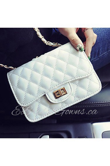 Women PU Baguette Shoulder Bag / Satchel / Clutch White / Pink / Purple / Blue / Gold / Silver / Black