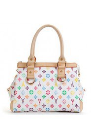 Women Casual PVC Tote White / Black