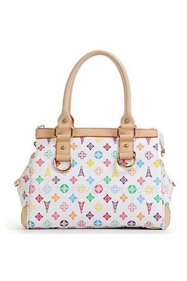 Women Casual PVC Tote White / Black