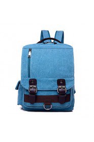 Unisex PU Canvas Bucket Shoulder Bag Tote Satchel Backpack Sports Leisure Laptop School Bag Blue Brown Gray