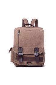 Unisex PU Canvas Bucket Shoulder Bag Tote Satchel Backpack Sports Leisure Laptop School Bag Blue Brown Gray