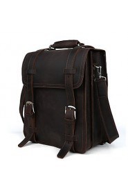 Men's Genuine Leather Backpack Hiking Travel Bag