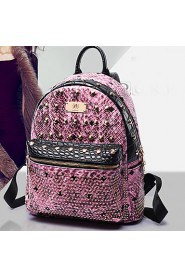 Women PU Bucket Backpack / Travel Bag Pink / Yellow / Gray