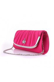 Women's Multicolored satin clutch handbag chain fashion Shoulder Messenger