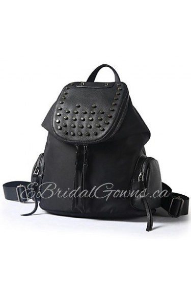 Women PU Bucket Backpack Black