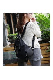 Women PU Bucket Backpack Black