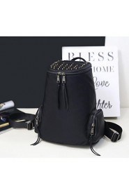 Women PU Bucket Backpack Black