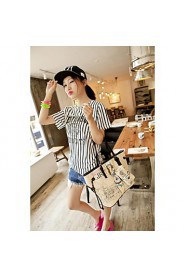 Women's Girl Letter Print Three Piece PU Bags (Handbag+Crossbody Bag+Clutch Bag)