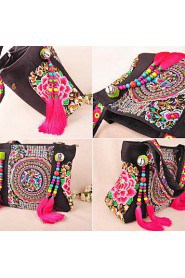 Women Canvas Shopper Shoulder Bag Multi color