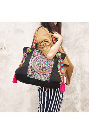 Women Canvas Shopper Shoulder Bag Multi color