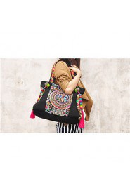 Women Canvas Shopper Shoulder Bag Multi color