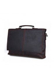 Men Vintage Stylish Leather Briefcase Office Laptop Bag Brown Messenger Bag