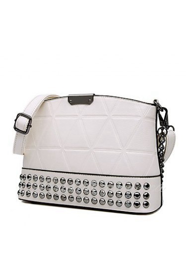 Women's PU Tote Bag/Single Shoulder Bag/Crossbody Bags Silver/White