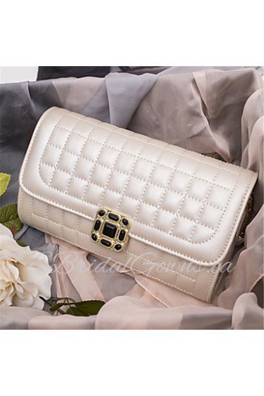 Women PU Baguette Shoulder Bag White / Pink / Gold / Black