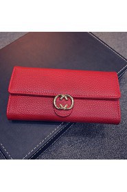 Women PU Tri fold Clutch / Wallet / Card & ID Holder White / Red / Black