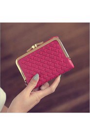 Women PU Tri fold Wallet Blue / Red / Black