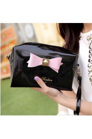 Women PU Casual Cosmetic Bag Black 22cm*12cm*10cm