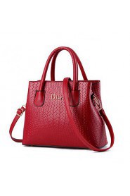 Women PU Shell Shoulder Bag / Tote White / Blue / Red / Black / Burgundy