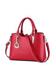 Women PU Baguette Shoulder Bag / Tote Red / Black