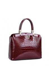 Women Formal / Casual / Office & Career / Shopping PU / Patent Leather Tote Blue / Red / Black / Burgundy