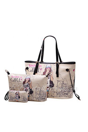 Women Casual / Office & Career / Shopping PU Tote Beige