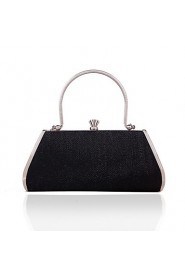 Women PVC / Metal Minaudiere Clutch / Evening Bag Black