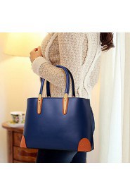 Women PU Barrel Shoulder Bag / Tote / Satchel / Clutch Blue / Brown / Black / Burgundy