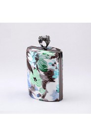 Women's Handmade Color Printing Evening Bag