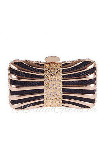 Women PU Baguette Clutch / Evening Bag / Wallet / Coin Purse Gold / Black