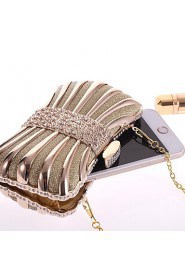 Women PU Baguette Clutch / Evening Bag / Wallet / Coin Purse Gold / Black