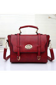 Women's Fashion Vintage PU Leathe Messenger Shoulder Bag/Tote