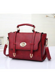 Women's Fashion Vintage PU Leathe Messenger Shoulder Bag/Tote