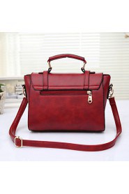 Women's Fashion Vintage PU Leathe Messenger Shoulder Bag/Tote