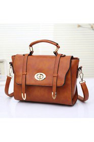 Women's Fashion Vintage PU Leathe Messenger Shoulder Bag/Tote