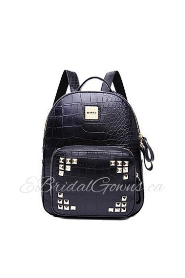 Women's PU Backpack/Tote Bag/Leisure bag/Travel Bag Black