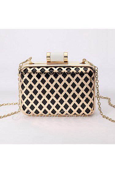 Women's The Hollow Metal Mesh Color Matching Evening Bag