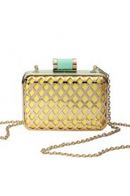 Women's The Hollow Metal Mesh Color Matching Evening Bag