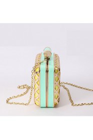 Women's The Hollow Metal Mesh Color Matching Evening Bag