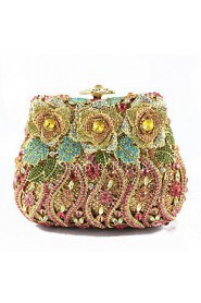 Ladies' Elegant Flower Rhinestone Hand Bags And Purses