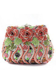 Ladies' Elegant Flower Rhinestone Hand Bags And Purses