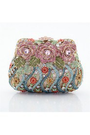 Ladies' Elegant Flower Rhinestone Hand Bags And Purses