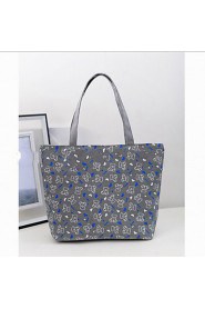 Fashion Women Canvas Print Shopper Shoulder Bag / Tote /Mummy Bag