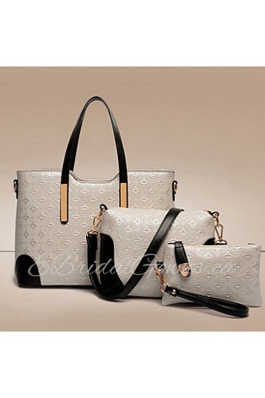 Women PU Barrel Shoulder Bag / Tote White / Blue / Gold / Black