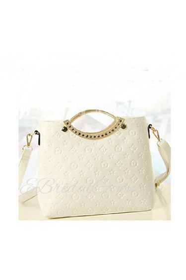 Women PU Baguette Tote White / Pink / Blue