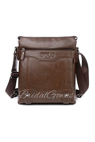 Men's PU Baguette Shoulder Bag/Tote Brown/Black